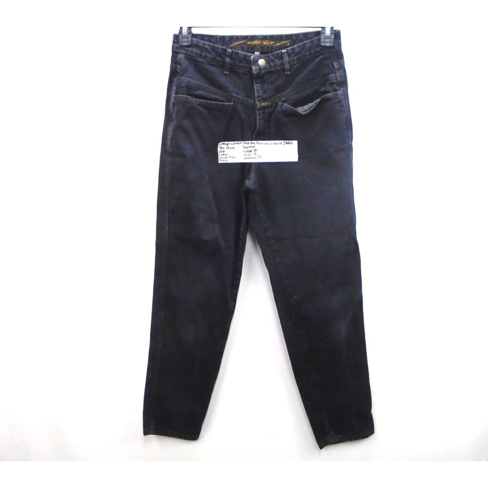 Vintage Marithé François Girbaud Womens Size 11/12 Short Jeans Black Made in USA